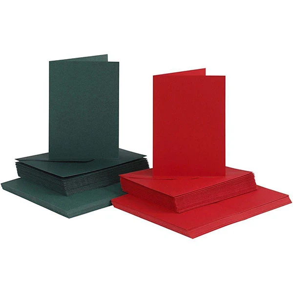 Kort og kuverter, kort 10,5 x 15 cm, kuvert 11,5 x 16,5 cm, 50 sæt